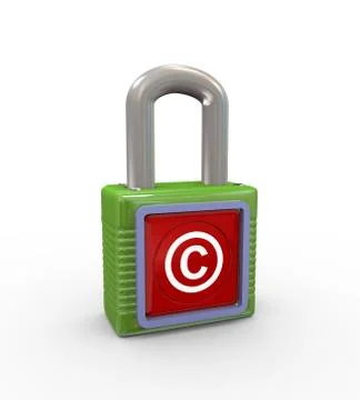 3d padlock copyright Stock Illustration