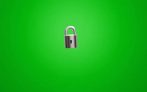3D padlock security animation on a bright green screen background. Cybersecurity Stock Footage 344044761