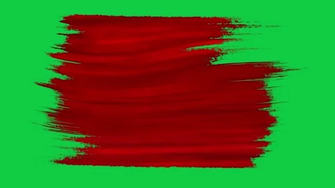 3D painted flowing brush strokes artistic stripes design on green screen alpha Stock Footage 317805816