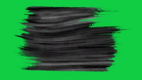 3D painted flowing brush strokes artistic stripes design on green screen alpha Stock Footage 317805821