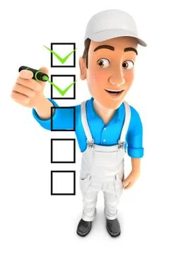 3d painter checklist Stock Illustration