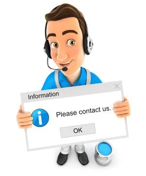 3d painter holding contact message Stock Illustration