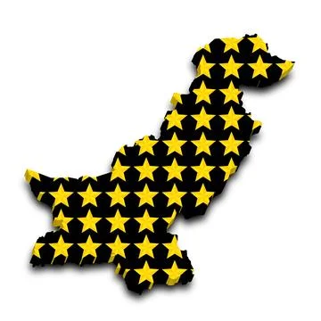 3d Pakistan Star texture map Stock Illustration