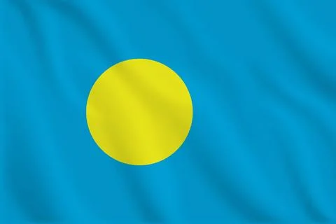3D Palau waving flag pattern background. Realistic national flag design. Ab.. Stock Illustration