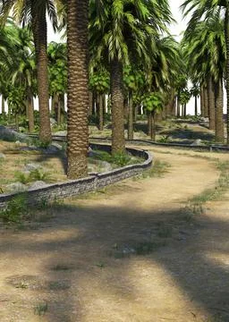 3D Palm trees on island Иллюстрация
