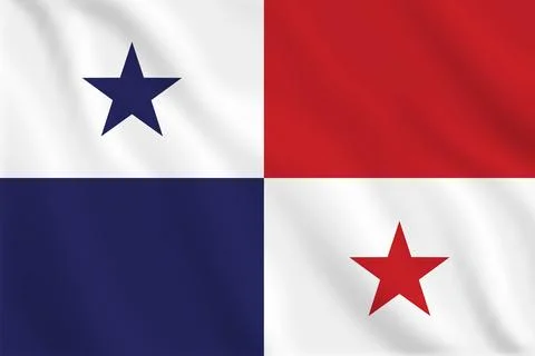 3D Panama waving flag pattern background. Realistic national flag design. A.. Stock Illustration