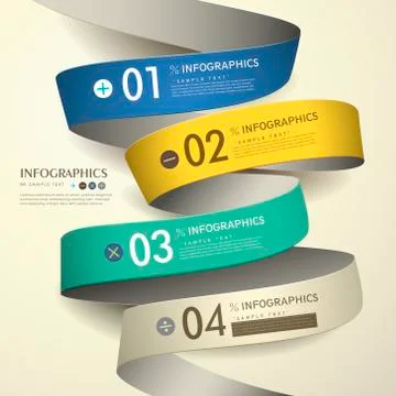 3d paper abstract flow chart infographics Stock Illustration