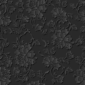 3D paper art pattern botanic garden flower leaf Stock Illustration