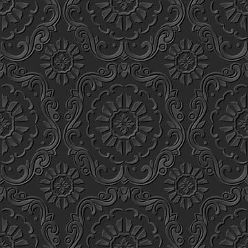 3D paper art pattern botanic spiral curve cross flower Stock Illustration