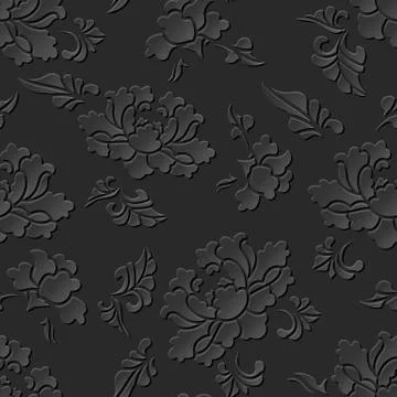 3D paper art pattern botanic garden flower blossom イラスト素材