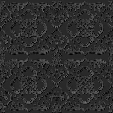 3D paper art pattern botanic curve spiral flower Stock Illustration