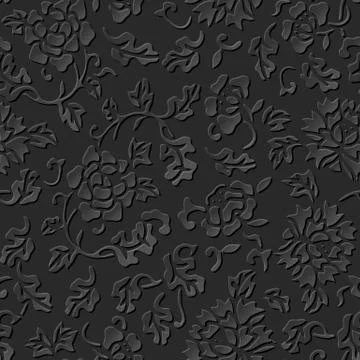 3D paper art pattern botanic garden flower leaf 스톡 일러스트