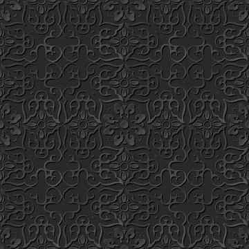 3D paper art pattern cross spiral curve flower Stock Illustration