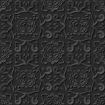 3D paper art pattern curve cross flower kaleidoscope イラスト素材