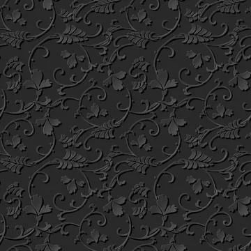 3D paper art pattern curve spiral cross vine flower Stock Illustration