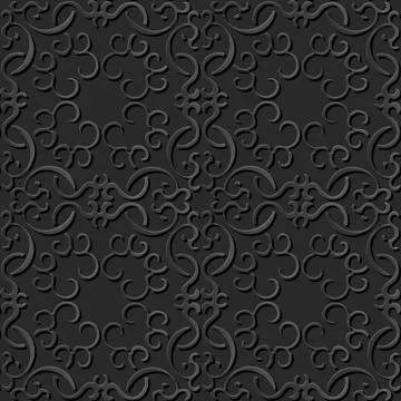 3D paper art pattern curve spiral cross frame Stock Illustration