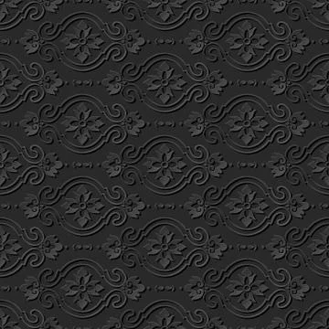 3D paper art pattern curve cross oval flower Stock Illustration