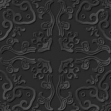 3D paper art pattern curve spiral cross kaleidoscope Stock Illustration