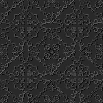 3D paper art pattern curve spiral cross frame イラスト素材