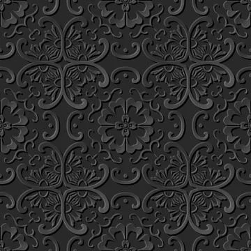 3D paper art pattern curve cross round flower 스톡 일러스트