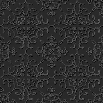 3D paper art pattern curve spiral cross chain Stock Illustration