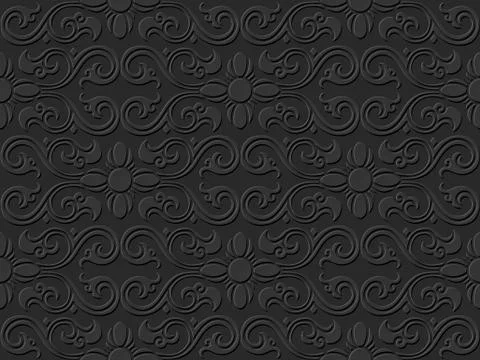 3D paper art pattern curve spiral cross flower 스톡 일러스트