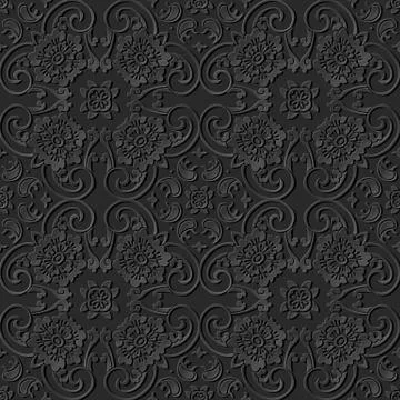 3D paper art pattern curve cross spiral frame flower Stock Illustration