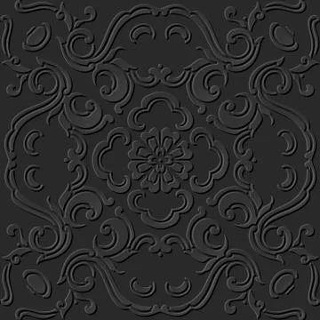 3D paper art pattern curve round spiral flower Illustrazione stock