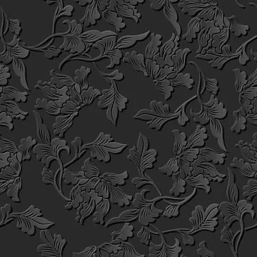 3D paper art pattern nature botanic spiral leaf イラスト素材
