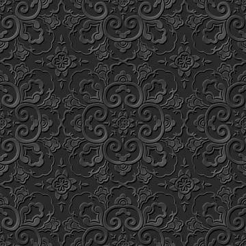 3D paper art pattern round curve cross flower 스톡 일러스트