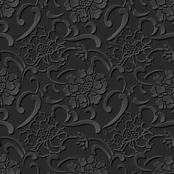 3D paper art pattern spiral curve peony flower 스톡 일러스트