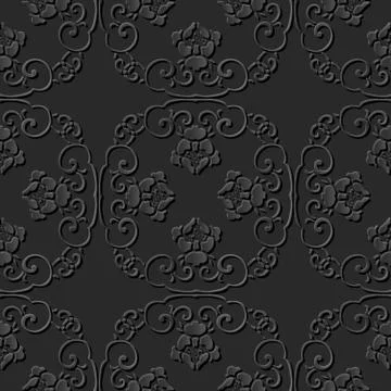 3D paper art pattern spiral cross chain flower Illustrazione stock