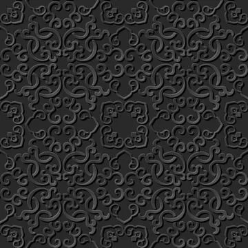 3D paper art pattern spiral cross chain kaleidoscope Stock Illustration