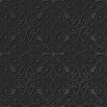 3D paper art pattern spiral cross round flower kaleidoscope Stock Illustration