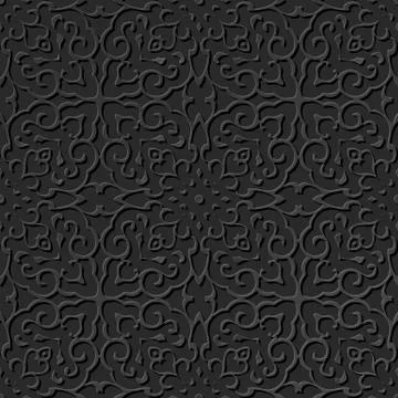 3D paper art pattern spiral curve cross kaleidoscope frame Stock Illustration