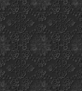 3D paper art pattern spiral cross frame flower Illustrazione stock