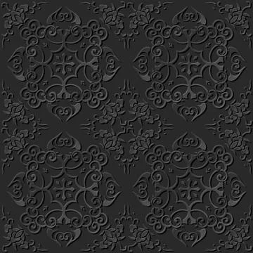 3D paper art pattern spiral cross frame flower Illustrazione stock