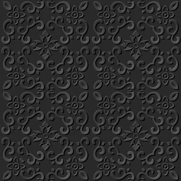 3D paper art pattern spiral cross curve flower Stock Illustration