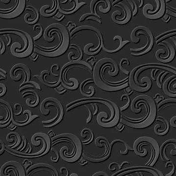 3D paper art pattern spiral curve wave cross Stock Illustration