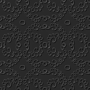 3D paper art pattern spiral curve cross chain Stock Illustration