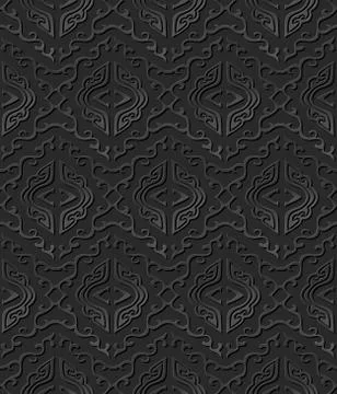 3D paper art pattern spiral cross kaleidoscope geometry Illustrazione stock