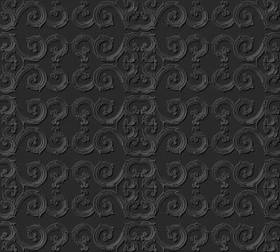 3D paper art pattern spiral round curve frame Stock Illustration