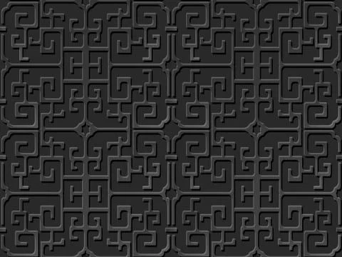 3D paper art pattern spiral geometry cross frame Stock Illustration