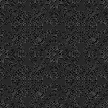 3D paper art pattern spiral curve frame flower Illustrazione stock