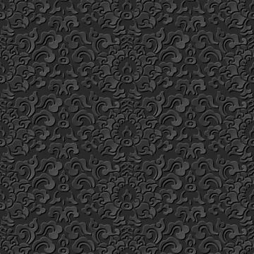 3D paper art pattern spiral curve leaf flower Stock Illustration