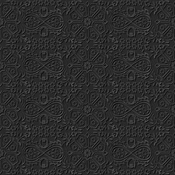 3D paper art pattern star geometry cross flower イラスト素材