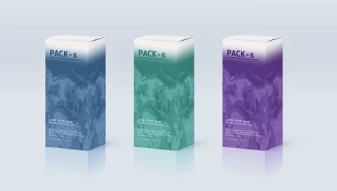 3D Paper Box Backaging Template For Branding 스톡 일러스트