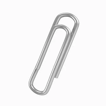 3d paper clip. Back to school and education concept. isolated on background Stock Illustration