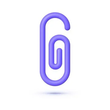 3d paper clip for web background design. Vector illustration Stock Illustration
