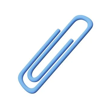3d paper clip on a white background.3d rendering Stock Illustration